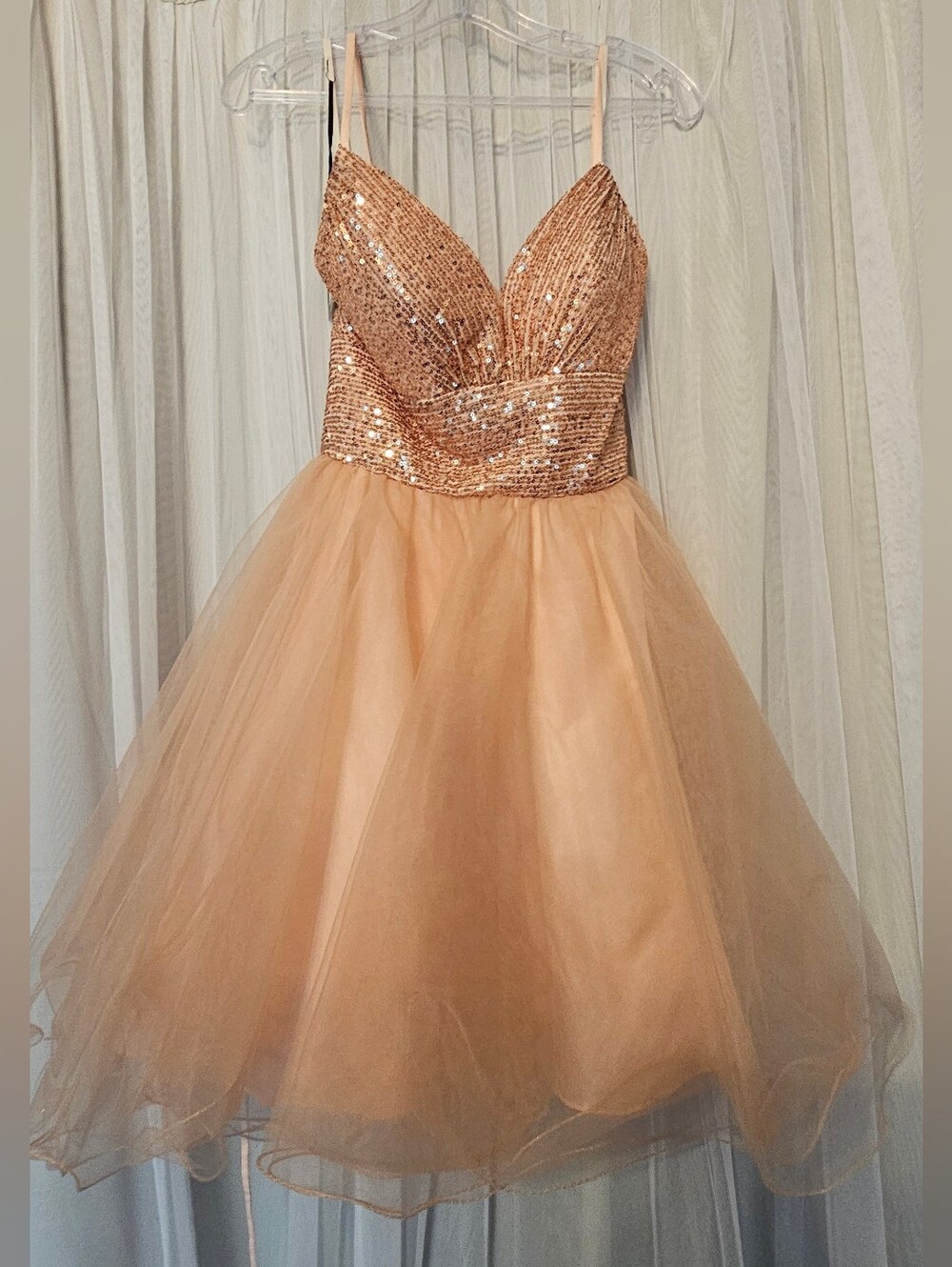 Dave & Johnny 11183 Blush Pink A-Line Party Dress Size 5/6 - Picture 3 of 6